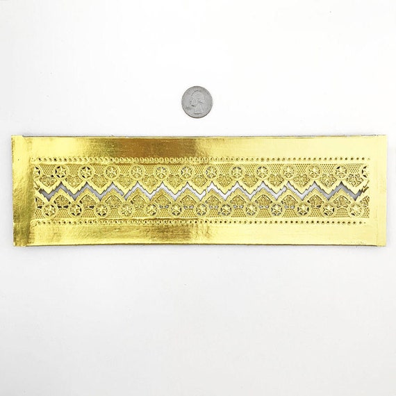 Germany Gold Embossed Fancy Wide Foil Paper Dresden Trim DF7206G