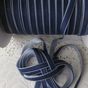10 Yards 3/8&quot; Velvet Sewing Trim Ribbon Cornflower Blue Single Sided