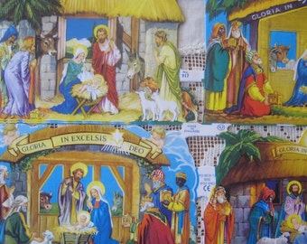 Vintage England Paper Scraps Lithograph Die Cut Narivity Christmas Scenes Out Of Print  917