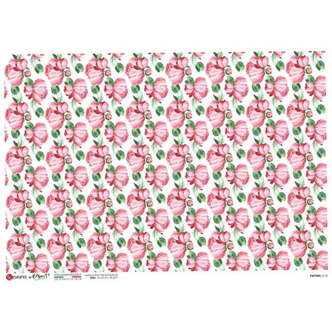 From Italy 2 Sheets Italian Rice Paper Decoupage Sheet Pink Floral ...