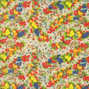 2 Sheets Della Robbia Fruit Garland Traditional Florentine Print Paper ~ Carta Fiorentina Italy IPF007 x2