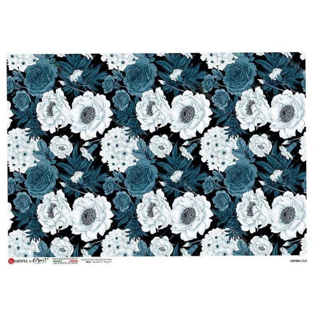 From Italy 2 Sheets Italian Rice Paper Decoupage Dramatic Flowers RCP ...