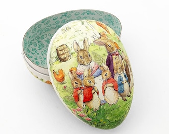 New 6” Germany Peter Rabbit Papier Paper Mache Easter Egg Box
