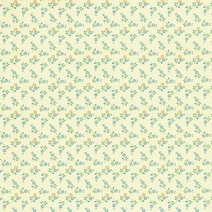 2 Sheets Italian Super Tiny Yellow And Blue Floral Print Paper ~ Carta Varese Italy  IPV859BL x2