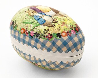 From Germany 4-1/2” New Peter Rabbit Papier Paper Mache Easter Egg