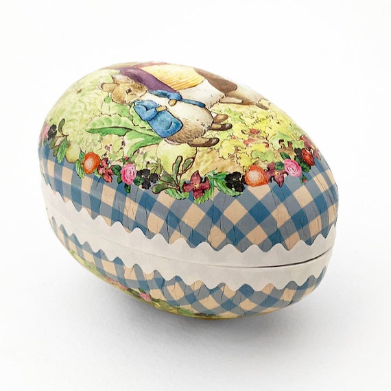 From Germany 4-1/2” New Peter Rabbit Papier Paper Mache Easter Egg