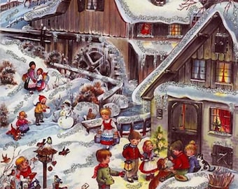 From Germany Advent Calendar Old Snowy Mill Christmas ADV804