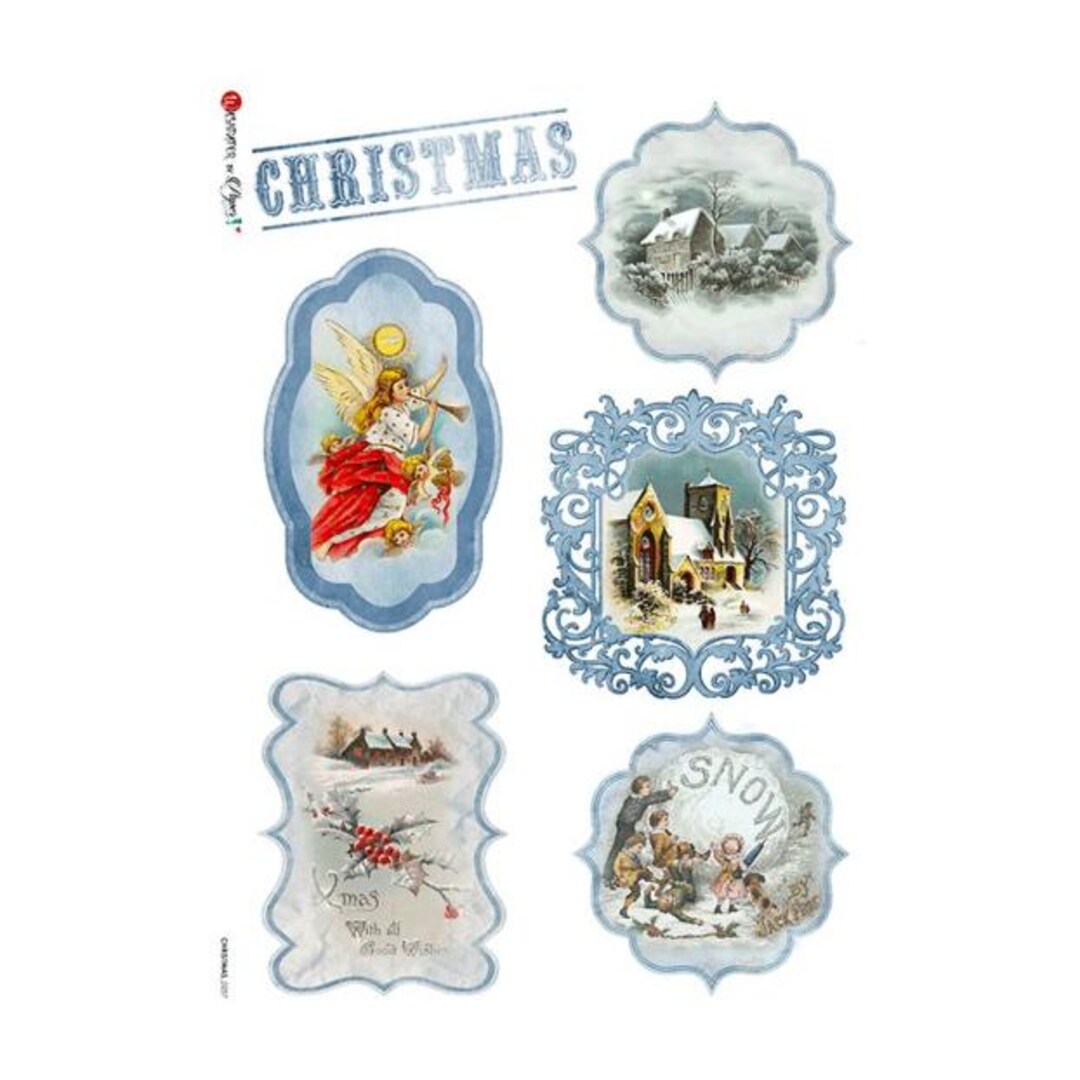 From Italy 2 Sheets Italian Rice Paper Decoupage Christmas Scenes RCP ...