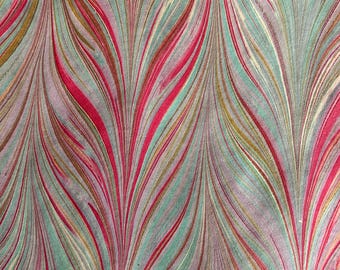 From Italy Hand Marbled Paper Pulled Pattern in Multi ~ Berretti Marbled Arts Italian IPMB-GG-190