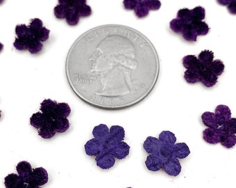 48 Czech Velvet Forget Me Not Flowers Millinery Flower Making Or Scrapbooking Purple VB113-PUR