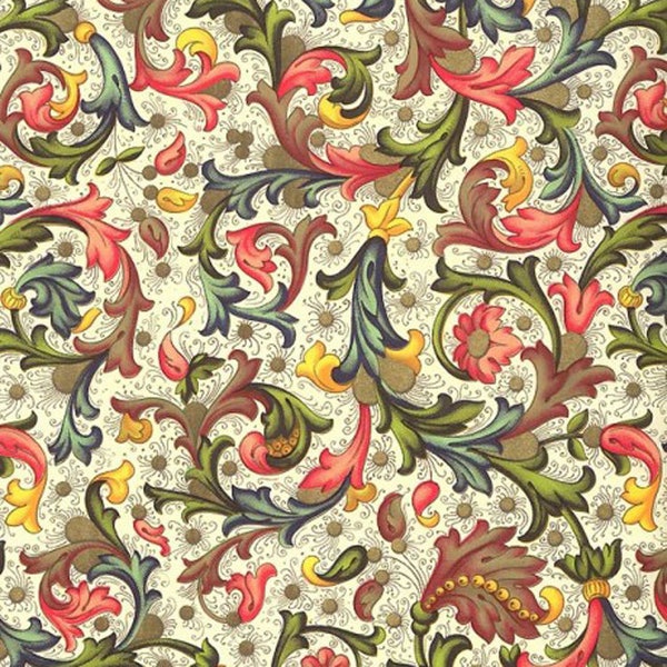 From Italy 2 Sheets Italian Fruit and Floral Florentine Print Paper ~ Carta Varese IPF102SM x2