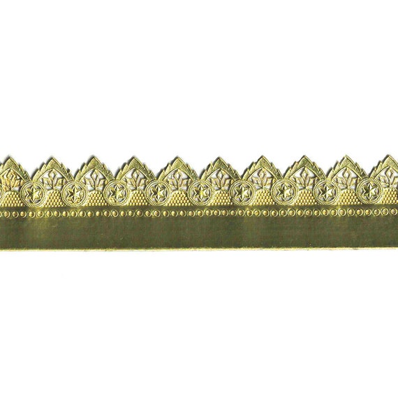 Germany Gold Embossed Fancy Wide Foil Paper Dresden Trim DF7206G