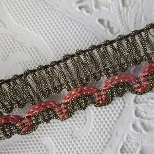 3 Yards Poland Vintage Metallic Fancy Woven Trim Ribbon Braid 13/16&quot; Wide AS-10