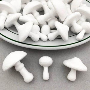 24 Czech Spun Cotton Mushrooms Assorted Shapes And Sizes SC-MX02