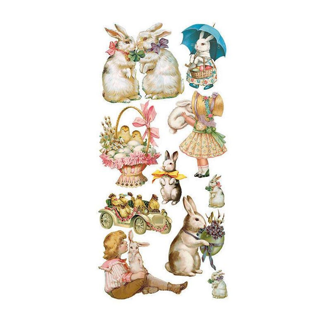 Oster Sticker 3 Sheets Self Adhesive Easter Bunny Rabbit Stickers Each Sheet 3-3/4 ...