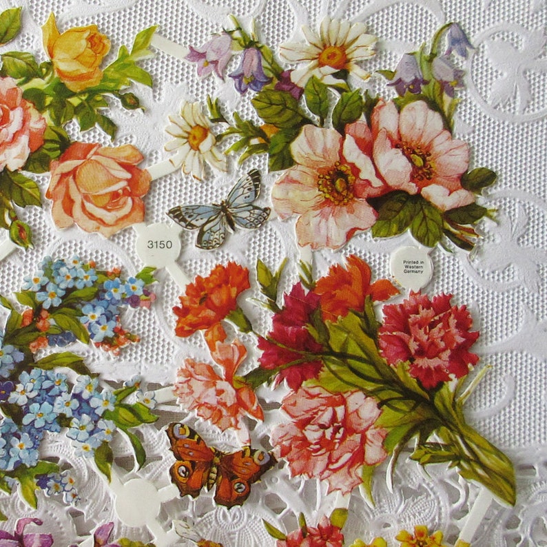 Vintage EAS Floral Scrap Germany Die Cut Paper Scraps of Etsy