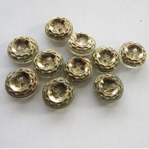 10 Vintage Glass Buttons Handmade Gold And Clear Glass R-36