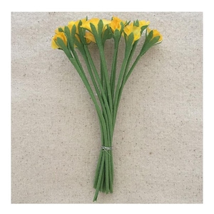 Vintage Germany Millinery Flowers Bundle of Yellow Fabric Flowers Old Store Stock VAT041