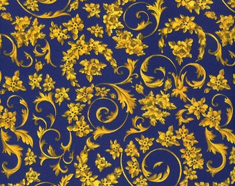 2 Sheets Italian Traditional Golden Garlands Pattern Print Paper ~ Carta Varese Italy   IPV799 x2