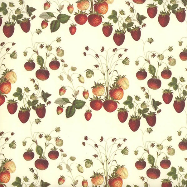 2 Sheets Italian Paper Petite Strawberries Strawberry  Italy - Leonardo IPL805