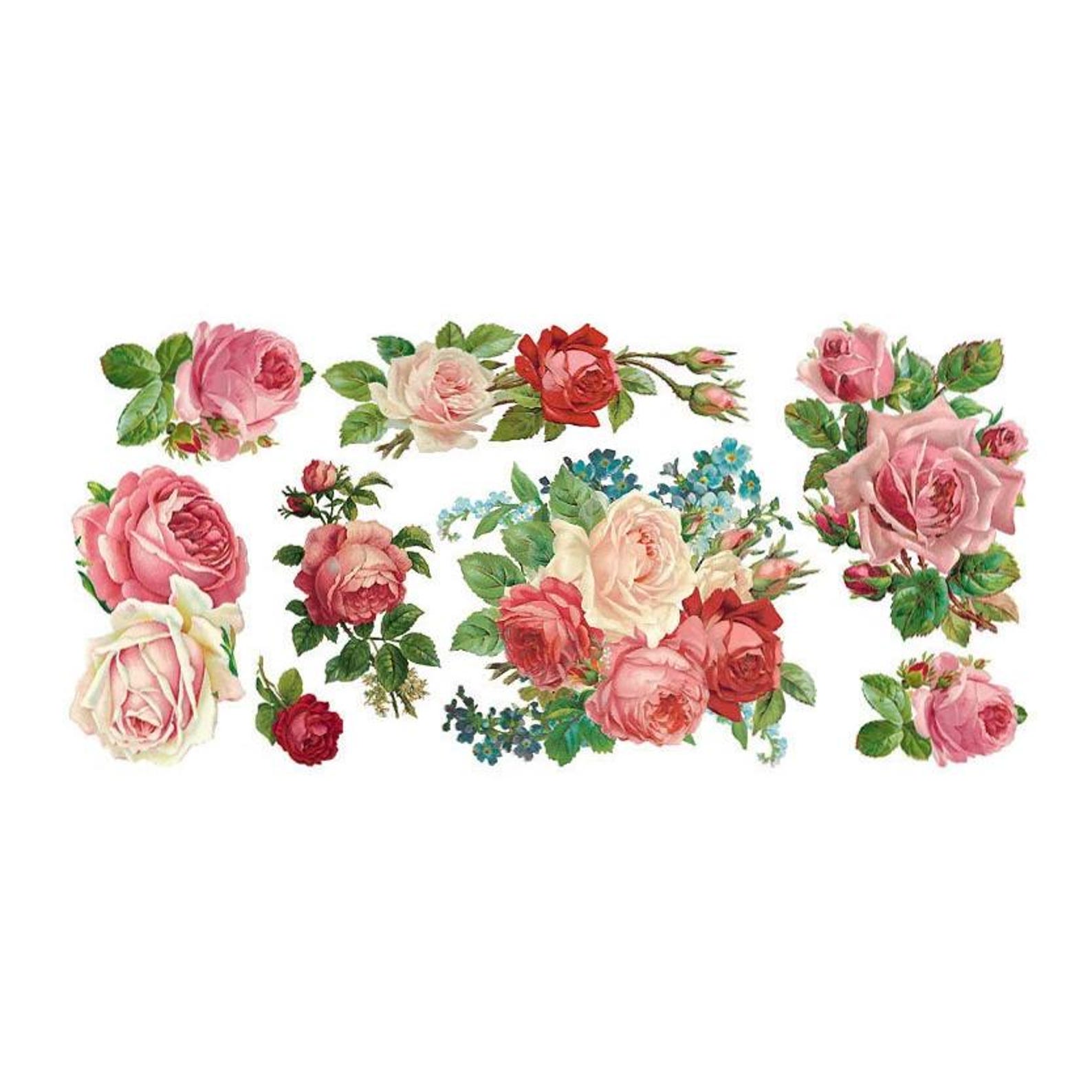 3 Sheets Self Adhesive Roses Stickers Each Sheet 3-3/4