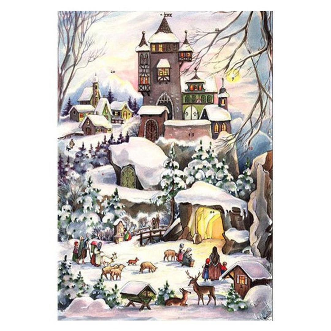 Advent Calendar Germany Christmas Snowy Castle ADV77 SR Etsy