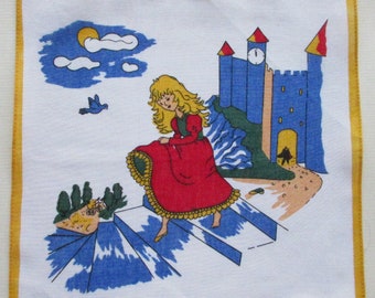 2 Czech Handkerchief Handkerchieves Children's Child's Cinderella Cotton Fairy Tale #A