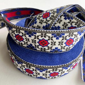 4 Yards Vintage Woven 1960s Trim 1-3/4&quot; Wide Jacquard Ribbon Q-12