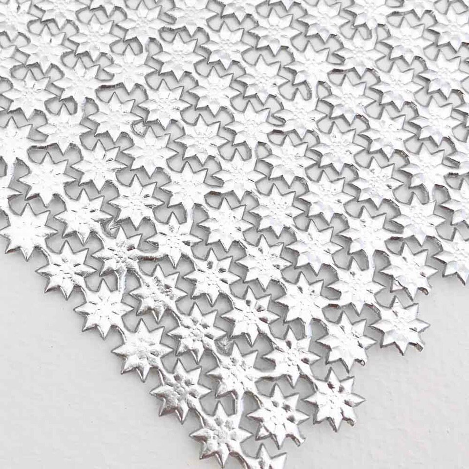 480 Dresden Trims Germany Silver Foil Paper Star Stars DFW852S x2