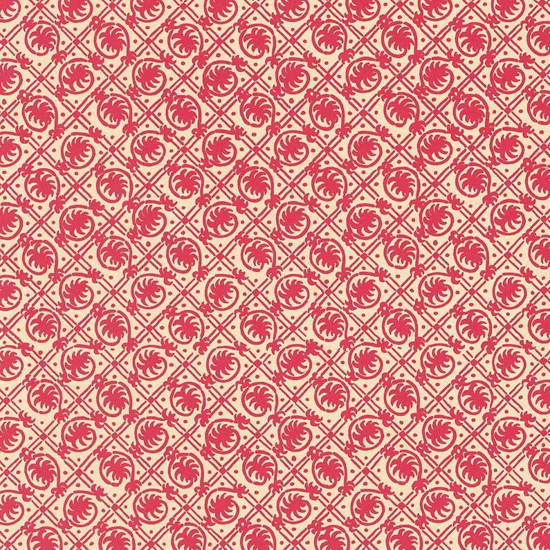 2 Sheets Italian Red Geometric Palm Print Paper Carta Etsy