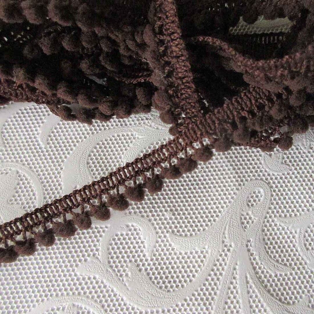 10 Yards Little Pom Pom Fringe Edging in Chocolate Brown T-34 - Etsy
