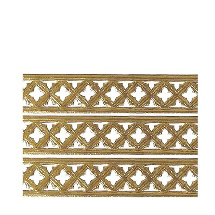 6 Strips Dresden Trim Germany Fancy Gold Foil Openwork Paper Foil Lace  DFW252G x2
