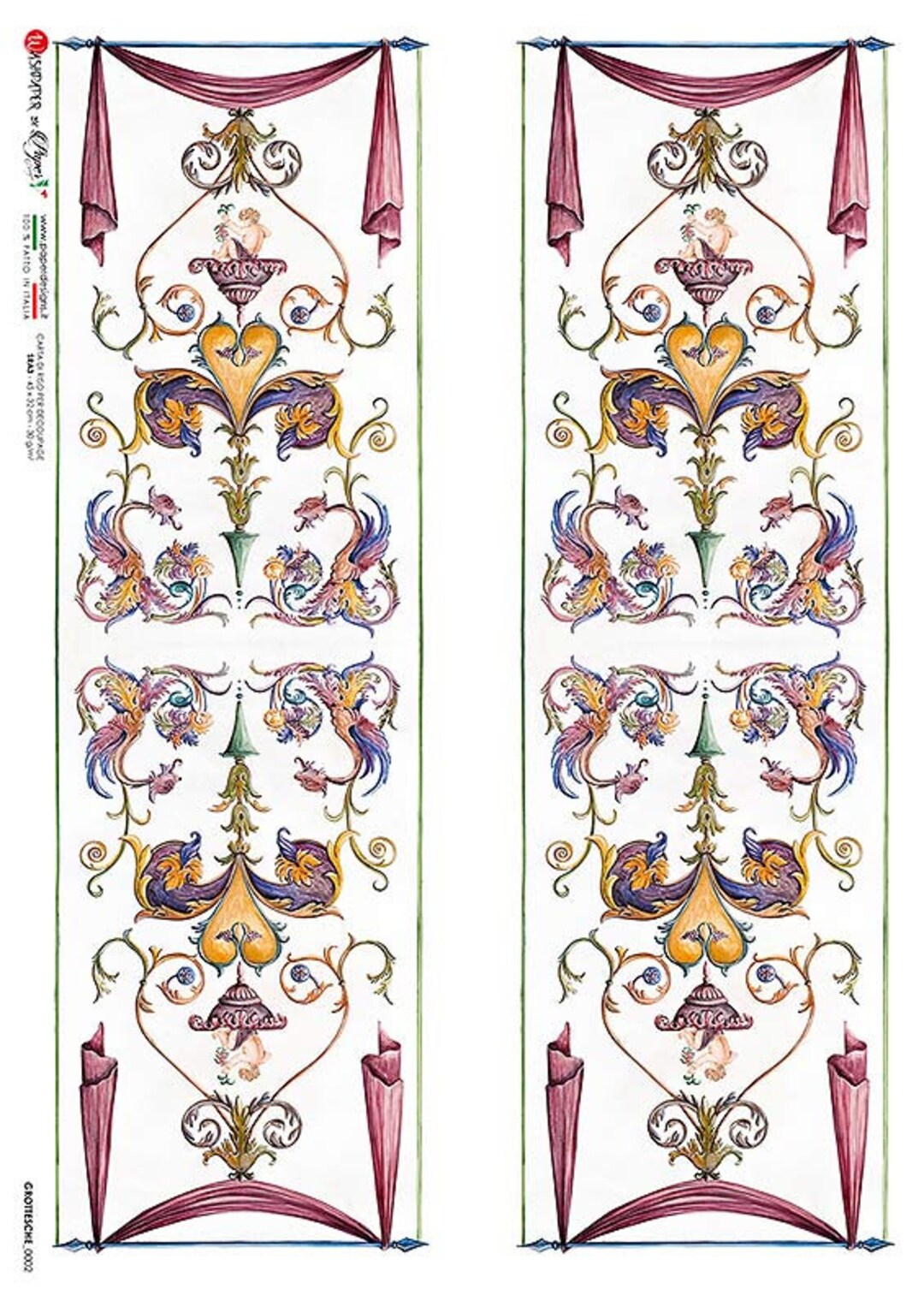 2 Sheets Italy Rice Paper Decoupage Italian Flourishes RCP-GRT-02 X2 - Etsy