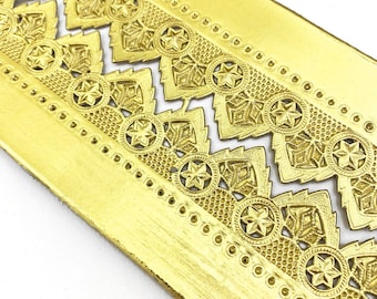 Germany Gold Embossed Fancy Wide Foil Paper Dresden Trim  DF7206G