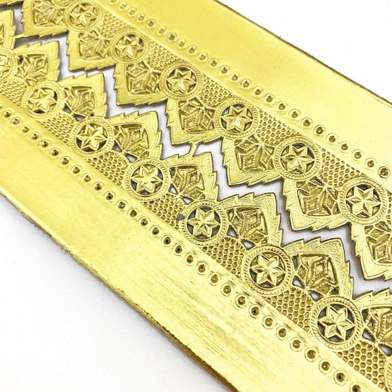 Germany Gold Embossed Fancy Wide Foil Paper Dresden Trim DF7206G