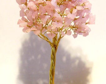 Rose Quartz Gem Tree for decoration or earring holder at flea markets - use in a display, 300 gems, FREE SHIPPING
