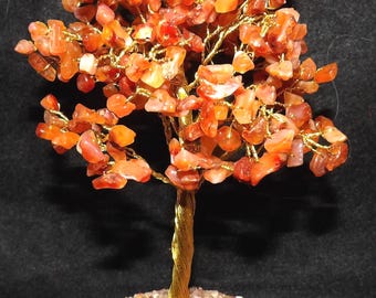 Carnelian Gem Tree for decoration or earring holder at flea markets - use in a display, 300 gems, FREE SHIPPING