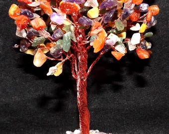 Multi Colored Gem Tree for decoration or earring holder at flea markets - use in a display, 300 gems, FREE SHIPPING