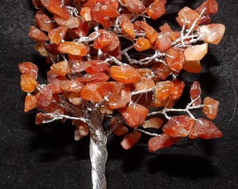 Carnelian Gem Tree for decoration or earring holder at flea markets - use in a display, 300 gems, FREE SHIPPING