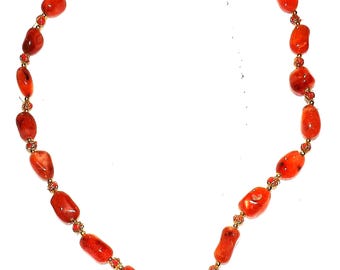 Real Semi - Precious Carnelian 24"  W/3/4" - 7/8" (17mm - 22 mm) Polished Carnelian Beads, Screw Together Clasp