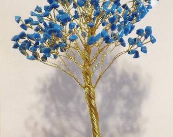 Turquoise Gem Tree for decoration or earring holder at flea markets - use in a display, 300 gems, FREE SHIPPING