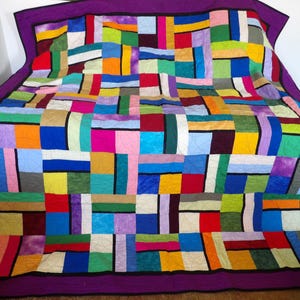 Wunderschöner Queen Size Patchwork Quilt