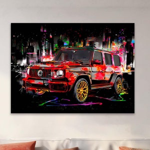 Mercedes G Poster, Boyfriend christmas gift, Graffiti Art Sport Car Mercedes, Mercedes poster, Cars wall art, Mercedes G-Wagon Poster