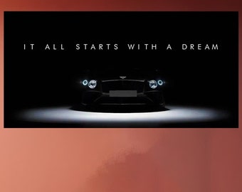 Bentley Poster, Luxury Car Wall Art, Dream Big Quote, Success Motivation Inspirational Canvas, Sports Car Poster, Dream Big Quote