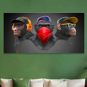 Drei weise Affen Kunstdruck: See Hear spreche kein Böses Poster