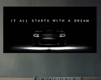 Auto Charger Poster, Success Poster, Srt Hellcat Wall Art,  Luxury Supercar Poster, Entrepreneur Office Decor, Printable Inspiration Quote