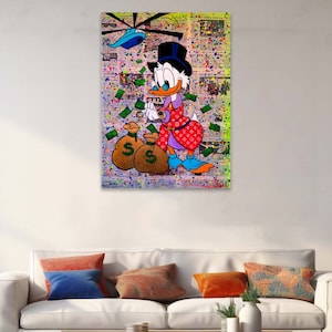 Duck money poster, Money art canvas, Canvas money, Finance art, Trendy wall art, Home decor wall art