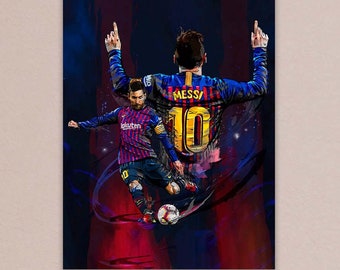 Messi poster, Messi canvas, Leo messi canvas, Barcelona fan gift, Framed poster, Gifts for messi fans, Messi print, Sports posters