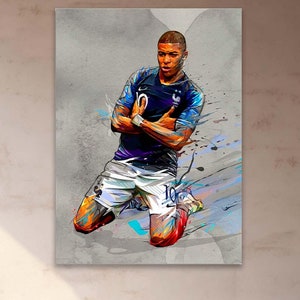 Mbappe Poster, Football Fan Gift, Kids Room Decor, Kylian Mbappe Print, Soccer poster, Sport poster, Kylian Mbappe gift