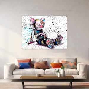 Kaws Wandkunst, Kaws Poster, Graffiti Wandkunst, Kaw, Poster Wandkunst, Graffiti-Kunst, Hypebeast Wandkunst, Kaws Malerei, Kaws Poster